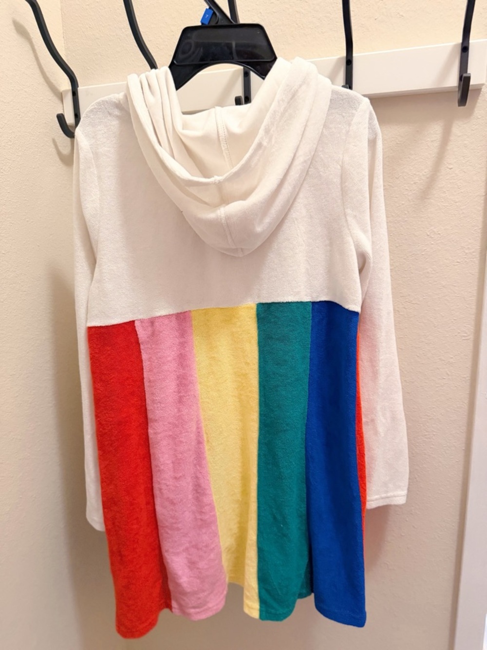 Hanna Andersson Cream Hooded Zip Robe with Rainbow Stripe Skirt - Picture 9 of 12